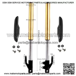 12mm 630mm 45/48mm Front Forks for Razor MX500 MX650 Dirt Bike Motorcycle