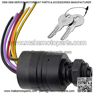 87-88107A5 Ignition Switch,Boat Push to Choke 2 Keys 6 Wire Base Ignition Key Starter Switch Assembly Replaces for Mercury 87-88107, 87-88107A5, 7-1155