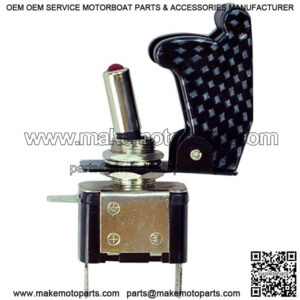 Rocker Toggle Switch SPST ON/Off 12V/20A Carbon Fiber Cover LED Illuminated 3Pin for Car Truck Boat Motorcycle (Pack of 5,Red)