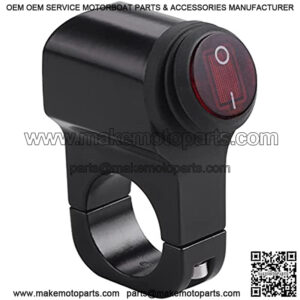 12V Motorcycle Handlebar Headlight Button Switch CNC Aluminum Alloy Waterproof On/Off Fog spot Light Switch Fit Motorcycles,Motorbike,Scooter,ATV (Fits 7/8" Handlebars 22mm)
