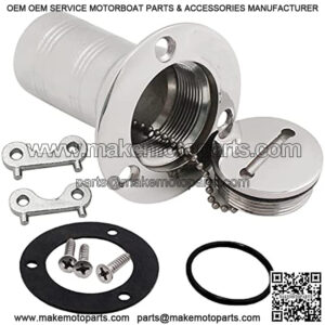 1-1/2"(38mm) Boat Deck Fuel/Gas/Water/Waste Fill/Filler Tank Key Cap 316 Stainless Steel Yacht Caravan with 2 Keys, Screws and Spare O-Ring