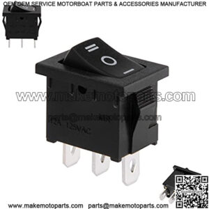 SPDT 3P 3 Position On-Off-On Toggle Wiring Boat Rocker Switch Black AC 125V/12A 250V/10A