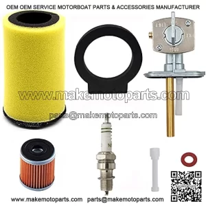 1YW-14451-00-00 Air Oil Filter and Fuel Gas Tank Switch Valve Petcock for Yamaha Timberwolf 250 Big Bear 350 Moto-4 250 350 Kodiak 400 Big Bear 350 Big Bear 1987-1999 with Spark Plug Oil Filter Parts