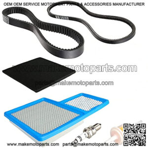 Golf Cart Yamaha Tune Up Kit with Starter Generator Belt & Drive Belt for 1996-up G16 G19 G22 & 2012-up G29 Gas Model W/ 4 Cycle 301cc 357cc Engine Air Filter Pre Filter Fuel Filter Spark Plug