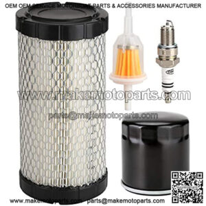 Golf Cart Tune Up Kit for EZGO RXV 2008-up & EZGO TXT 2010-up Gas Carts w/ 4 Cycle Kawasaki Motor, Air Filter 28463-G01, Fuel Filter 72084-G01, Oil Filter 607454, Spark Plug 607462
