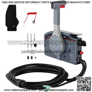 Mophorn Outboard Remote Control Box Side Mount Outboard Motor Fits for 703 Yamaha Outboards Push Throttle 10 Pin Cable 19.6 Feet Harness OEM 703-48205-16-00