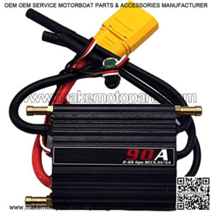90A Waterproof Brushless ESC Electronic Speed Controller with 5.5V/5A BEC and XT90 4.0mm Banana Head Connector for Model Ship RC Boat