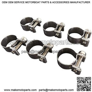 Stainless Steel Fuel Line Mini Clamp ( .55"-.63" (14-16 mm)), for Go Karts, Motorcycles, Boats, Fuel Filters, Rubber and Silicone Vacuum Tubing, Includes 6 Stainless Steel Clamps, by Tech Team