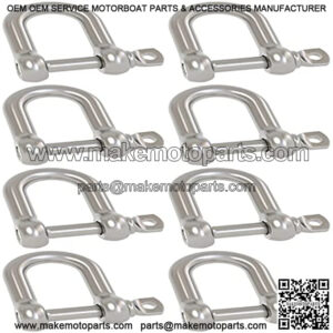 8 Pcs 1/4 Inch 6mm Screw Pin Anchor Shackle 304 Stainless Steel D Ring Shackle for Connection Chain and Wire Rope