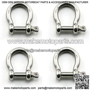 4pcs 1/4 Inch 6mm Screw Pin Anchor Shackle Stainless Steel Heavy Duty Bow Shape Load Clamp for Chains Wirerope Lifting Paracord Outdoor Camping Survival Rope Bracelets