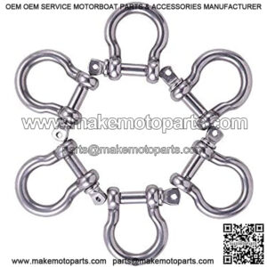 Stainless Steel Screw Pin Anchor Shackle Forged Bow Shackles 6 pcs