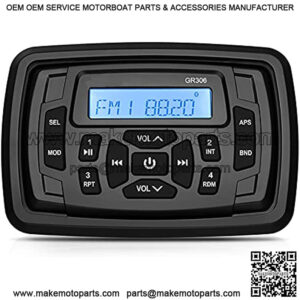 Marine Stereo Bluetooth Waterproof Boats Golf Cart Radio Digital Media Stereo Receiver AM FM Tuner Bluetooth Streaming on ATV UTV Motorcycle and Spa Hot Tubs
