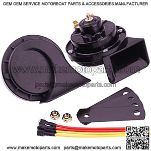 Car Horn,Loud Train Horn for Truck,Loud Air Electric Snail Horns,12v Waterproof Motorcycle Horn,Double Airhorn Raging Sound for Car Motorcycle Boat Truck(black horn)