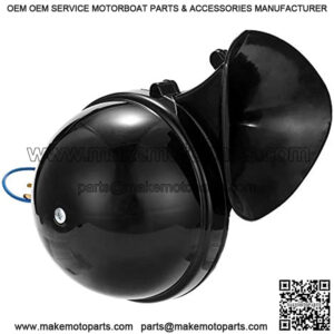 Shkalacar Super Loud 105dB Electric Snail Horn, 12V Black Waterproof Train Air Horn, Air Horn Raging Sound for Car Motorcycle Truck Boat