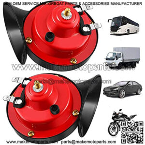 12V Train Horns for Trucks, Loud Air Electric Snail Horn, 300db Waterproof Train Horns for Motorcycles, Car, Bike and Boat(2PCS)