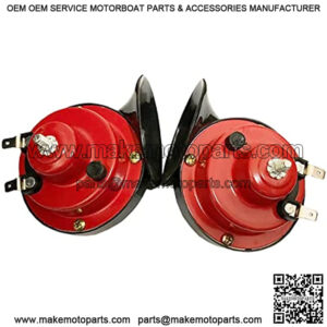 Motorcycle Fit for Horns 2 Pcs 12V Snail Air Horn 300DB 510HZ Loud Air Horn Train Horn Fit for Car Motorcycle Truck Boat Motorcycle Parts (Color Name : Red)