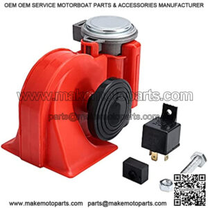 Train Air Horn 150DB with Compressor, Snail Electric Car Horn with with Compressor for Jeeps Boat Golf Cart Any 12V Vehicles Trucks Motorcycle(Red)