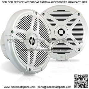 6.5 Inch Marine Speakers (Pair) - 2-way IP-X4 Waterproof and Weather Resistant Outdoor Audio Dual Stereo Sound System with 600 Watt Power and Low Profile Design - Pyle PLMR652W (White)