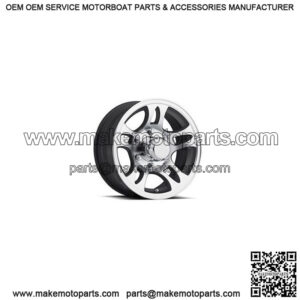 14" Aluminum Split Spoke w/Black Inlay 5-Lug Trailer Wheel (5.5" Width)