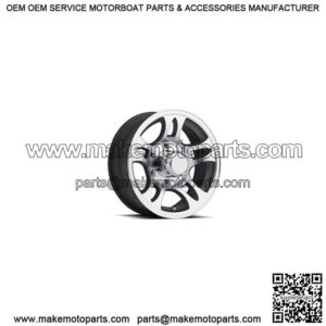 15" Aluminum Split Spoke w/Black Inlay 6-Lug Trailer Wheel (6" Width)