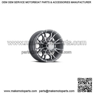 15" Aluminum Gray Machined Spoke 6-Lug Trailer Wheel (6" Width)