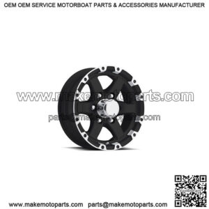 16" Aluminum Black Matt 7-Star 8-Lug Trailer Wheel Rim (6" Width)