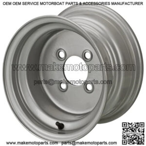 Revenge 10" Silver Steel Golf Cart Wheel 3:4 Offset