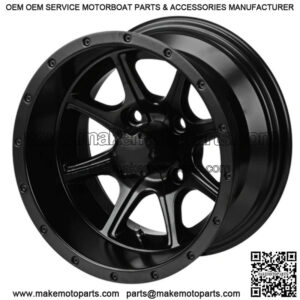 Revenge 12" Azusa Matte Black Golf Cart Wheel 3:4 Offset