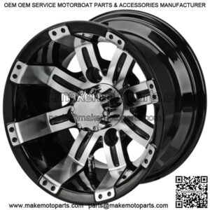 Revenge 10" Casino Black & Machined Golf Cart Wheel 3:4 Offset