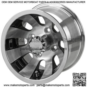 Revenge 10" Gunslinger Black & Machined Golf Cart Wheel 3:4 Offset