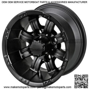 Revenge 10" Casino Matte Black Golf Cart Wheel 3:4 Offset