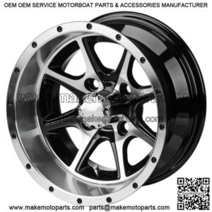 Revenge 12" Azusa Black & Machined Golf Cart Wheel 3:4 Offset
