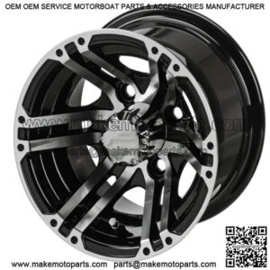 Revenge 10" Yukon Black & Machined Golf Cart Wheel 3:4 Offset