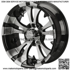 Revenge 12" Warlock Black & Machined Golf Cart Wheel 3:4 Offset