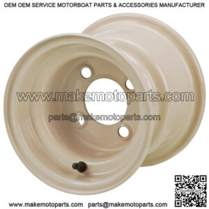Revenge 8" Beige Steel Golf Cart Wheel (No Offset)