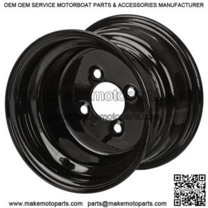 Revenge 8" Glossy Black Steel Golf Cart Wheel (No Offset)