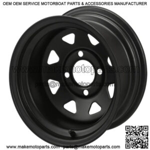 Revenge 12" Black Steel Golf Cart Wheel 2:5 Offset