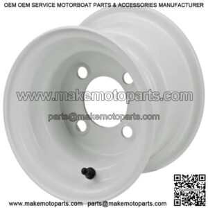 Revenge 8x7 White Steel Golf Cart Wheel