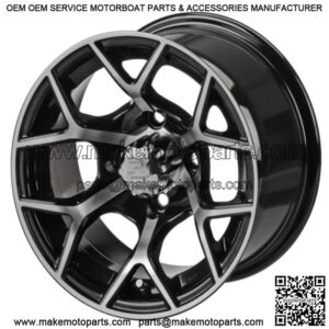 Revenge 12x7 Ninja Black & Machined Golf Cart Wheel 3:4 Offset
