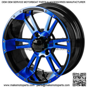 Revenge 12x7 Raptor Black & Blue Golf Cart Wheel 3:4 Offset