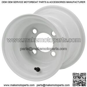 Revenge 8x7 White Steel Golf Cart Wheel 3:4 Offset