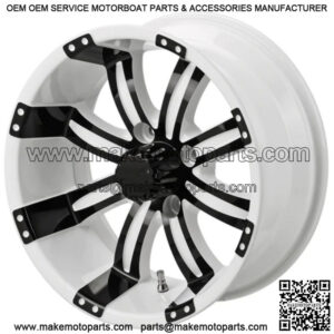 Revenge 12x7 Casino Cross Black & White Golf Cart Wheel 3:4 Offset