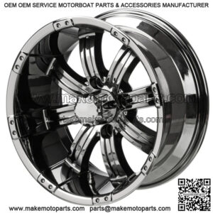 Revenge 10x7 Casino Black Mirror Golf Cart Wheel 3:4 Offset