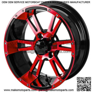 Revenge 12x7 Raptor Black & Red Golf Cart Wheel 3:4 Offset