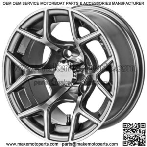 Revenge 12" Ninja Gun Metal Gray & Machined Golf Cart Wheel 3:4 Offset