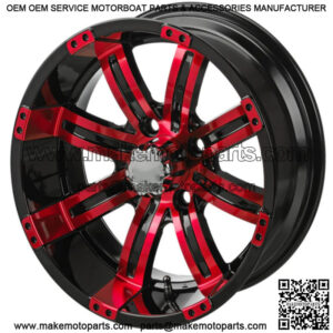 Revenge 12x7 Casino Cross Black & Red Golf Cart Wheel 3:4 Offset