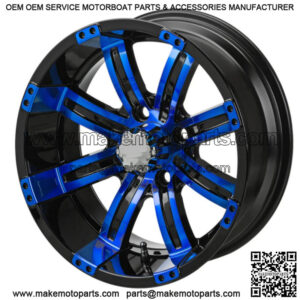 Revenge 12x7 Casino Cross Black & Blue Golf Cart Wheel 3:4 Offset