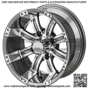 Revenge 10" Casino Gun Metal Gray & Machined Golf Cart Wheel 3:4 Offset
