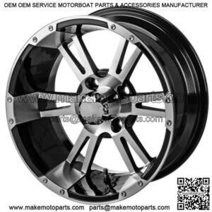 Revenge 14x7 Raptor Black & Machined Golf Cart Wheel 3:4 Offset
