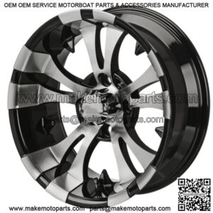 Revenge 14x7 Warlock Black & Machined Golf Cart Wheel 3:4 Offset